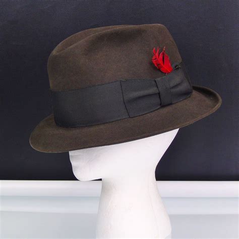 Knox New York Fedora Premier Quality Brown Fur Felt Hat Sz 7 14