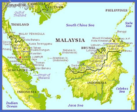 Malaysia Tourist Attractions Map Islands With Names