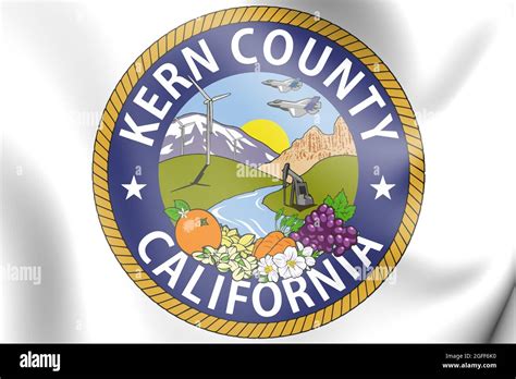 3d Seal Of Kern County California State Usa 3d Illustration Stock