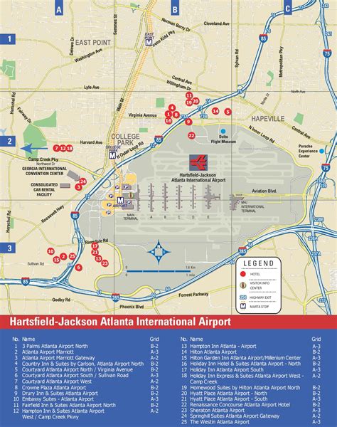 Atlanta Airport Parking Map Map Of Atlantic Ocean Area
