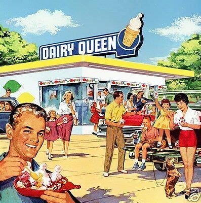 1950s DAIRY QUEEN Restaurant Scene Refrigerator Magnet 42 MIL THICK