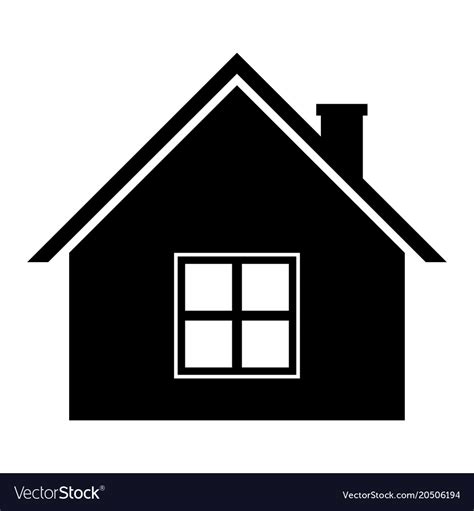 Home Icon Black Silhouette Symbol Of Residential Vector Image
