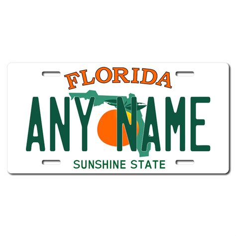 Florida Sunshine State Usa Custom Metal License Plate Etsy Uk