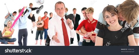 Diverse Group Off People Doing Different Activities Stock Photo