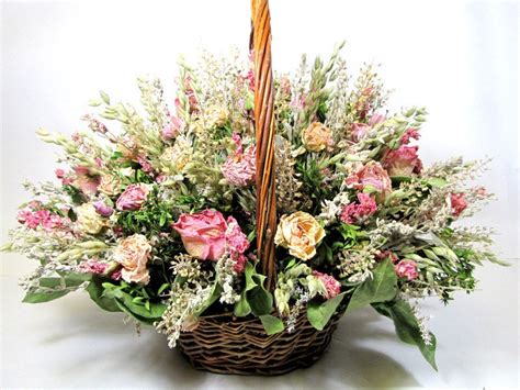 Dried Floral Arrangement Roses Galore Basket