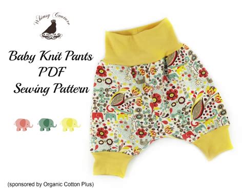 Free Pdf Sewing Pattern For Baby Knit Pants Whimsy Couture Sewing