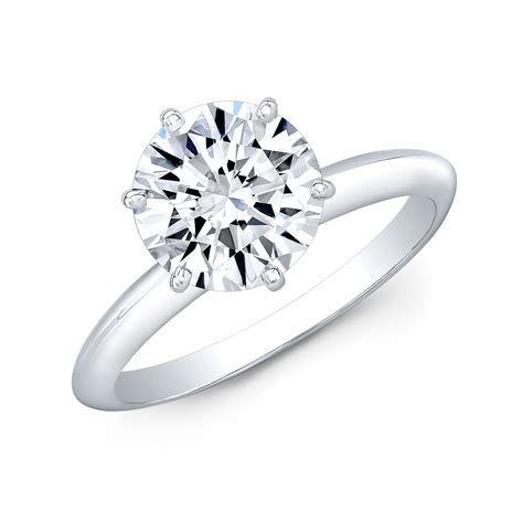 1ct Round Cut Natural Diamond Classic 6 Prong Knife Edge Solitaire