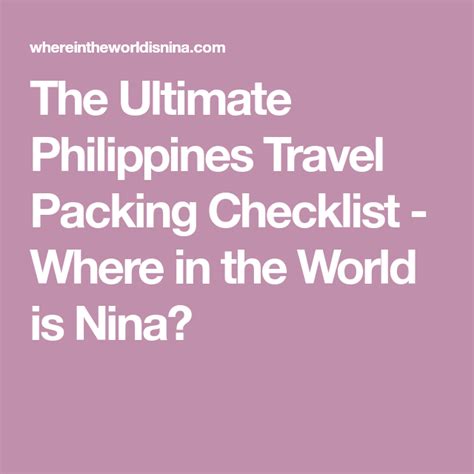 What To Pack For The Philippines Don T Forget These Items Travel Packing Checklist