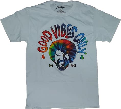 Bobross Fashion Bob Ross Good Vibes Only Graphic T Shirt