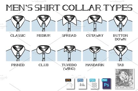 Shirt Collars Types Custom Designed Illustrations Creative Market