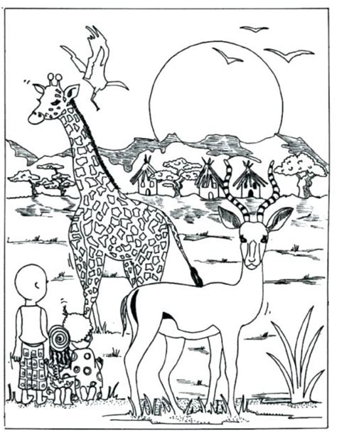 Grassland Animals Coloring Pages At Free Printable