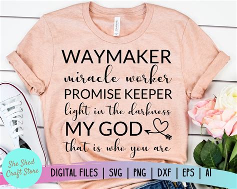 Way Maker Miracle Worker Promise Keeper Religion Svg Archivos Etsy