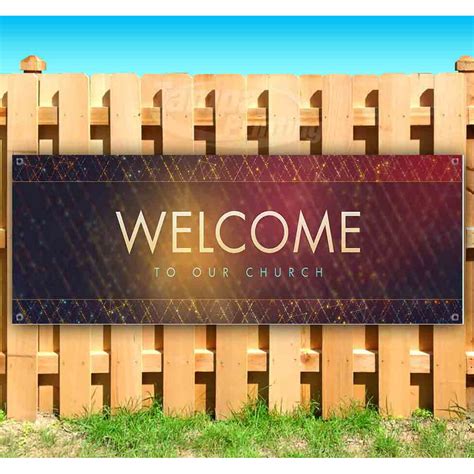 Welcome To Our Church 13 Oz Vinyl Banner With Metal Grommets Walmart