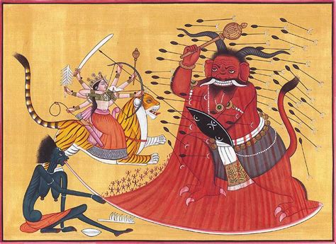 Annihilation Of Raktabija By Goddess Durga And Kali Exotic India Art Durga Goddess Durga