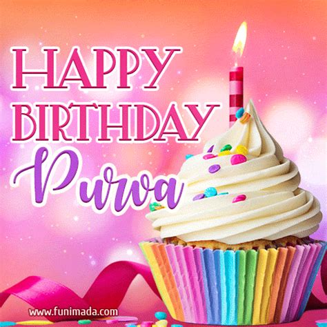 Happy Birthday Purva Lovely Animated  — Download On