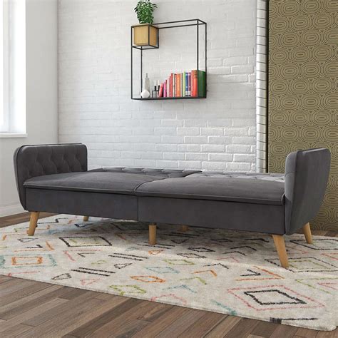Would be too squishy, floppy, and slow to return to its original form if used as a solid foam piece for a seat. Memory Foam Futon Sofa Bed with Grey Velvet Upholstery and ...