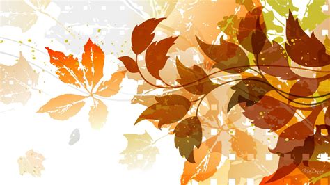 Wallpaper Fall Leaves Illustration Plants Artwork Branch