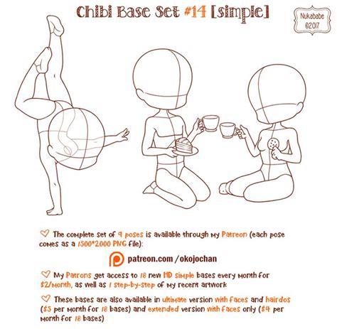 Chibi Pose Reference Simple Chibi Base Set 14 By Nukababe On