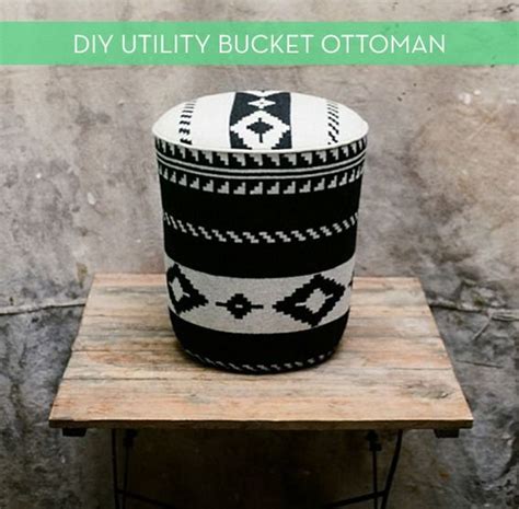 How To Make A Diy Upholstered Ottoman From A Utility Bucket Diy Ottoman Diy Storage Ottoman