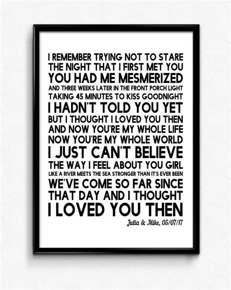 Personalised Song Lyrics Print By Skyprintart Wall Art Prints Lyric