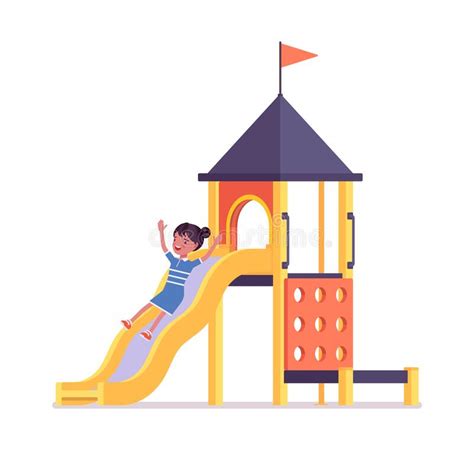 Child Sliding Playground Stock Illustrations 240 Child Sliding