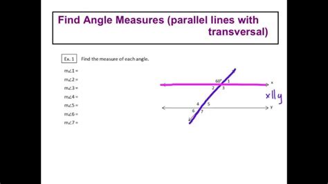 Find Angle Measure Parallel Lines With Transversal YouTube