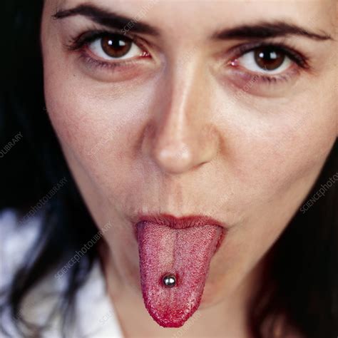 Pierced Tongue Stock Image P4740016 Science Photo Library