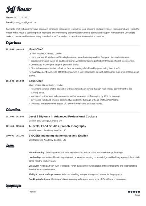 Resume For Chef Saharacolon