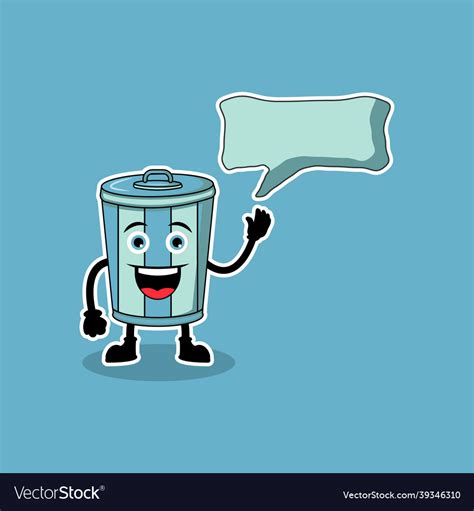 Graphic Of Mascot Funny Garbage Can Design Vector Image