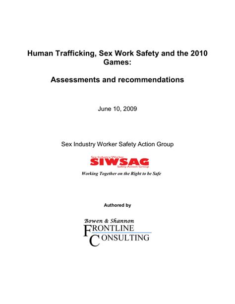 Pdf Human Trafficking Sex Work Safety And The 2010 Games
