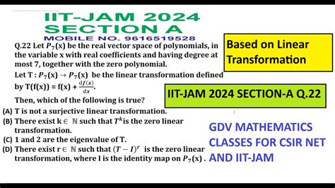 Iit Jam Mathematics 2024 Section A Question No 22 Solutioniit Jam