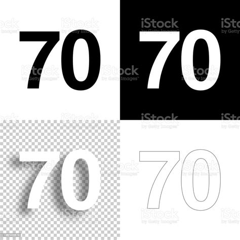 Vetores De 70 Número Setenta Ícone Para Design Fundo Em Branco Branco E