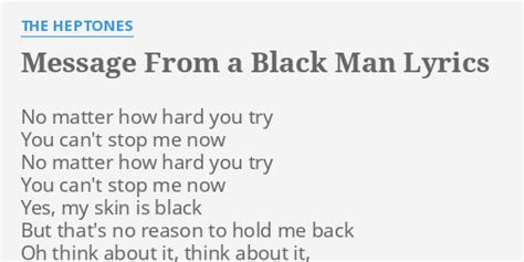 Message From A Black Man Lyrics By The Heptones No Matter How Hard
