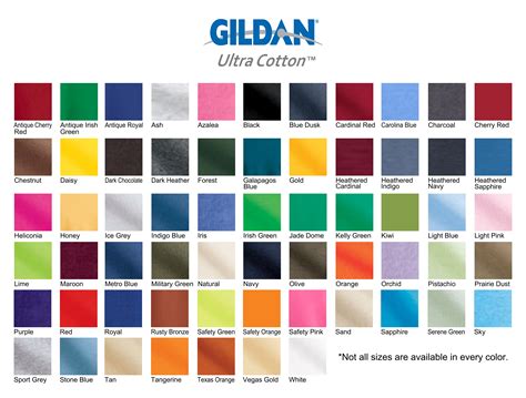 Gildan Color Swatches Teb Seminary