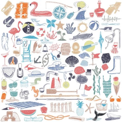 Free Vector Illustration Of Summer And Beach Objects
