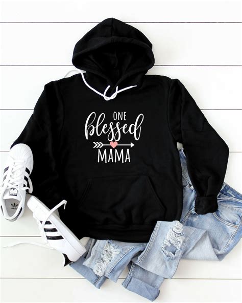 One Blessed Mama Hooded Sweatshirt Sweatshirts Hooded Sweatshirts