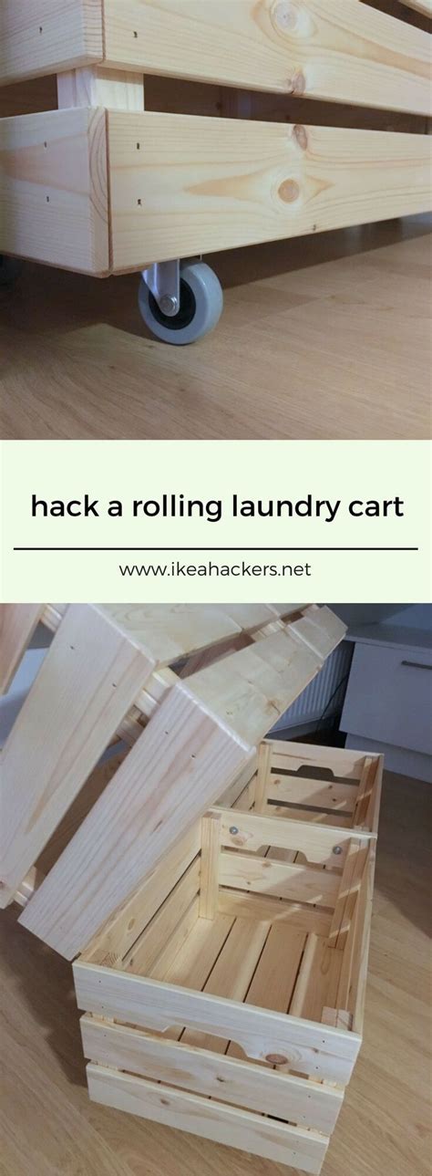 Rolling Laundry Cart Made From Affordable Ikea Crates Ikea Hackers
