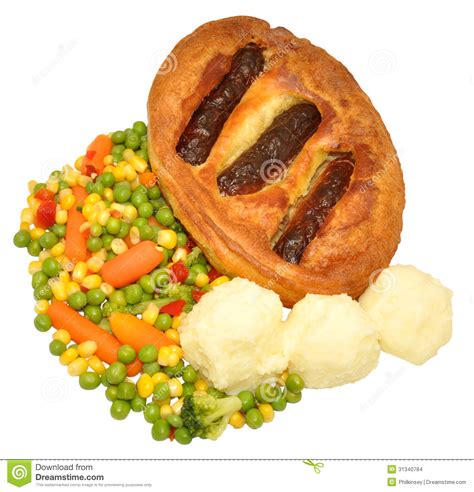 Make it veggie, by swapping the meat sausages for. Toad In The Hole Meal Stock Images - Image: 31340784