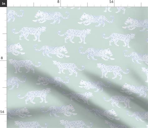 Leopard Parade Custom Soft Green With Fabric Spoonflower