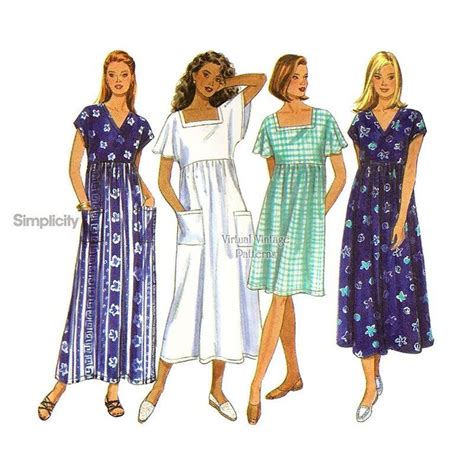 Easy Pullover Dress Pattern Simplicity 7181 Virtual Vintage In 2022