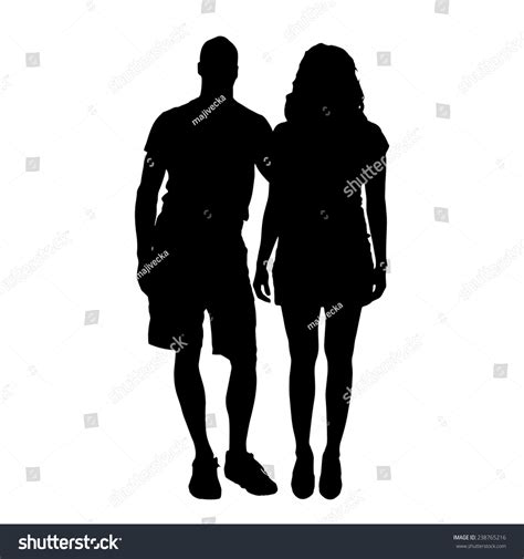 Vector Silhouette Of Couple On A White Background 238765216