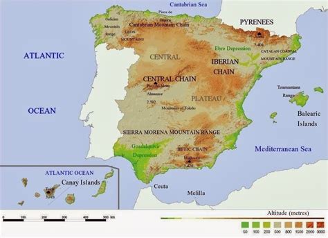 Map Of Spain Showing The Costas Map Of Spain Showing The Costas