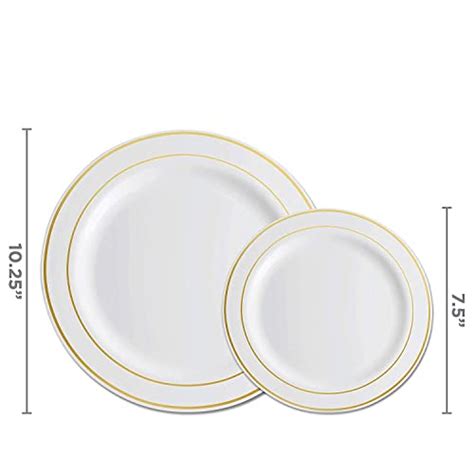 Munfix 700 Piece Gold Dinnerware Set 200 Gold Rim Plastic Plates
