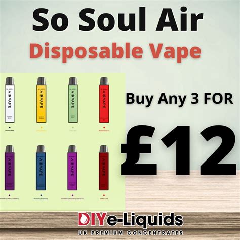 So Soul Air Vape 3 Pack Disposable Vape Device £1200 Vape Bargains Uk