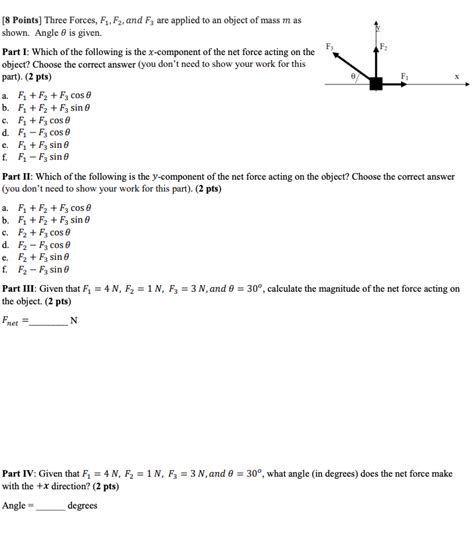 Solved х 8 Points Three Forces F1 F2 And F3 Are Applied