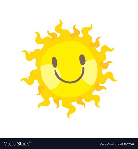 Cute Smile Sun Royalty Free Vector Image Vectorstock