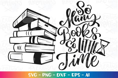 So Many Books So Little Time Svg Book Quotes Saying Hand Drawn Etsy Uk