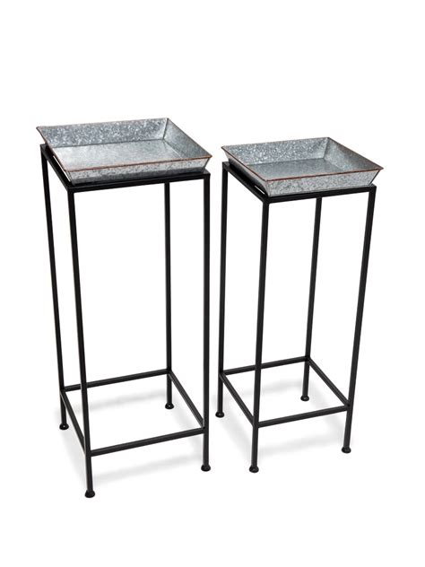 Square Nesting Plant Stands Galvanized Trays Gardeners Supply
