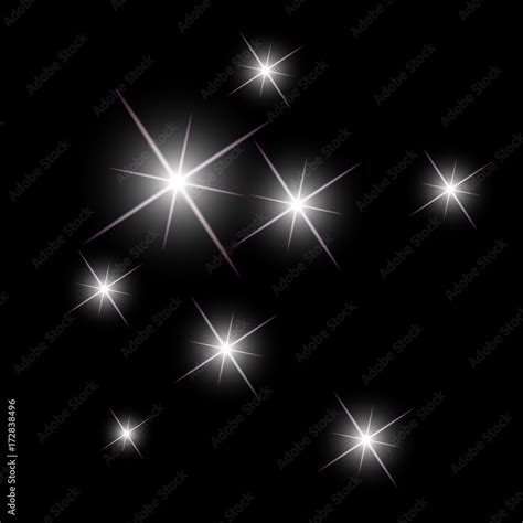 Background With Sparkling Stars Glittering On A Dark Sky In The Night