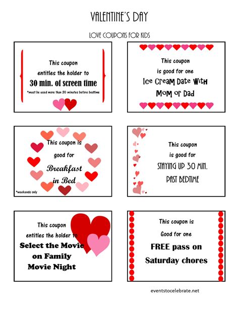 Valentines Day Love Coupons Events To Celebrate